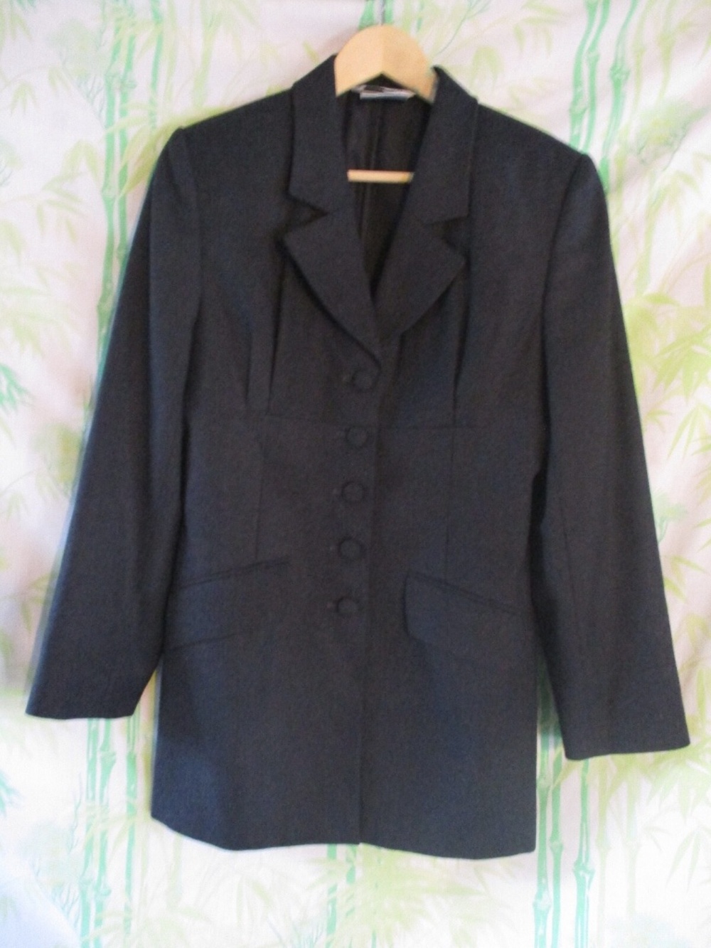 Laura Ashley true vintage gray wool Edwardian covered button coat jacket 10